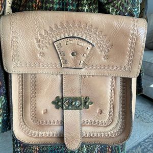 Patricia Nash- blonde leather crossbody handbag